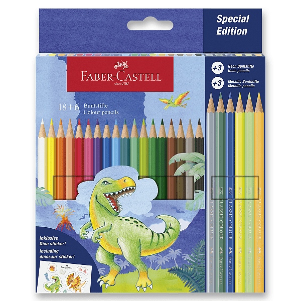 Levně Pastelky Faber-Castell Dinosaurus 24 barev
