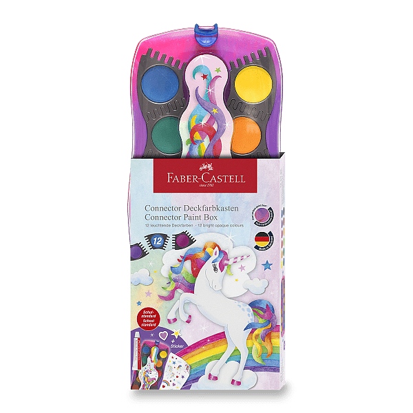 Vodové barvy Faber-Castell Connector Unicorn 13 ks