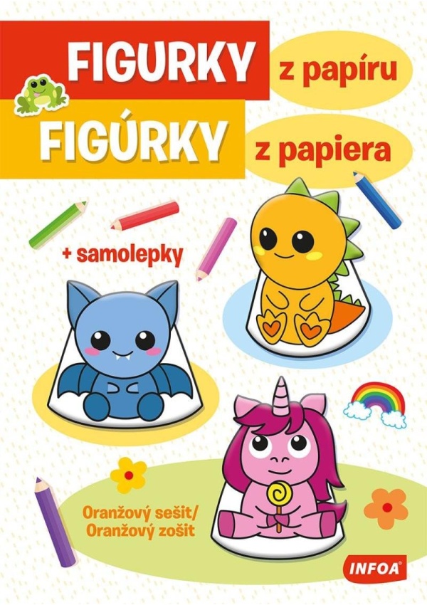 Levně Figurky z papíru - Oranžový sešit / Figúrky z papiera - Oranžový zošit + samolepky