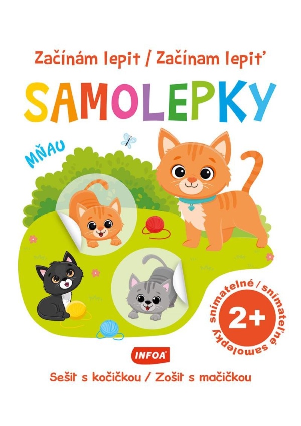 Začínám lepit SAMOLEPKY - Sešit s kočičkou