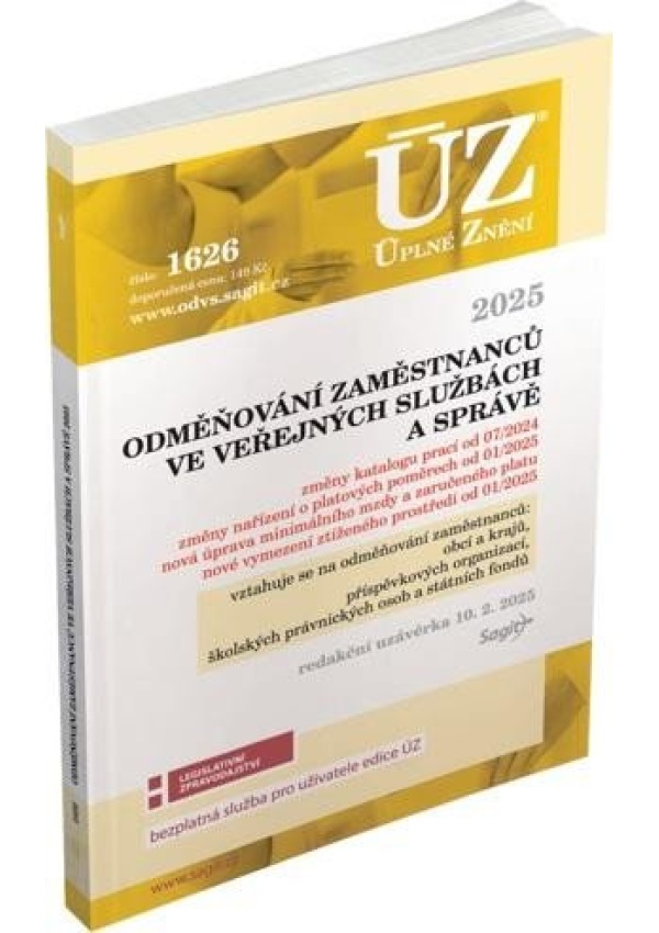 ÚZ 1626 Odměňování zaměstnanců ve veřejných službách a správě, 2025
