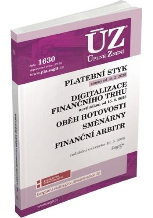 Levně ÚZ 1630 Platební styk, digitalizace finančního trhu, oběh hotovosti, směnárny, finanční arbitr