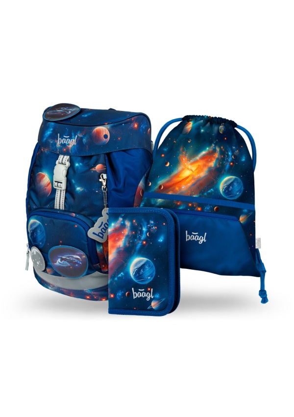 BAAGL SET 3 AIRY Vesmír: batoh, penál, sáček 