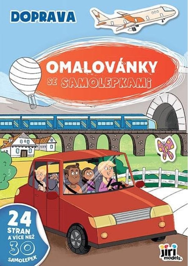 Levně Doprava - Omalovánky A4 se samolepkami