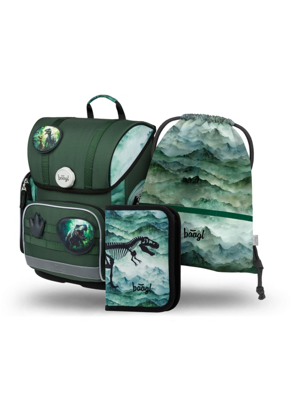 BAAGL SET 3 Ergo Dino: aktovka, penál, sáček