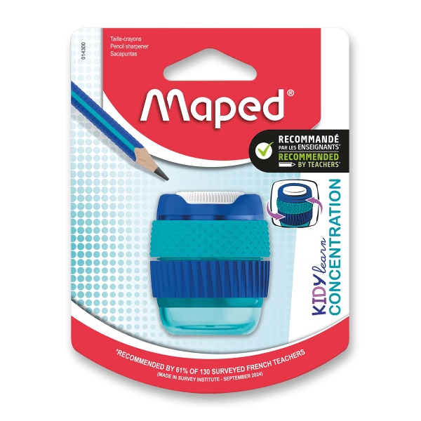 Ořezávátko Maped Kidy Learn Concentration 1 otvor, s odpadní nádobkou, blistr