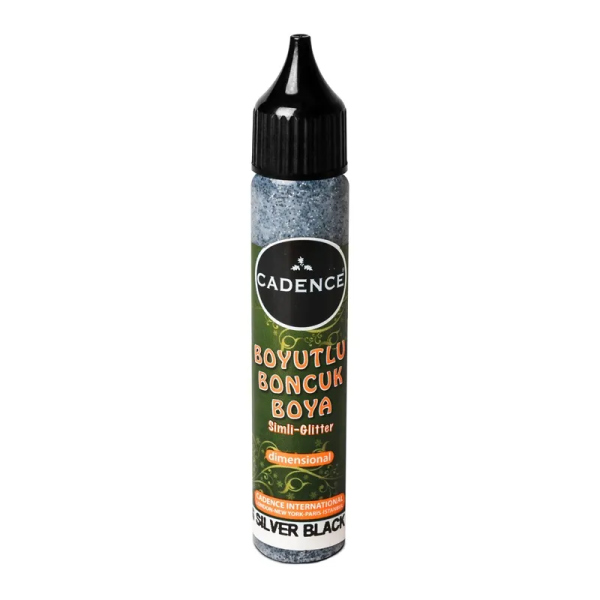 Levně Kontura Cadence Dimensional Paint, 25 ml - silver black, třpytivá antracitová