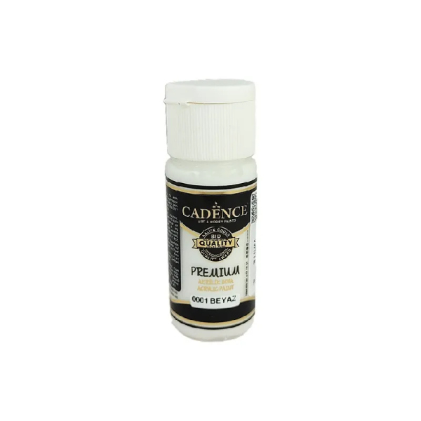 Levně Akrylová barva Cadence Premium, 25 ml - white, bílá