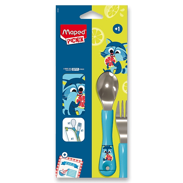 Levně Příbor Maped Miniz Raccoon 2 ks