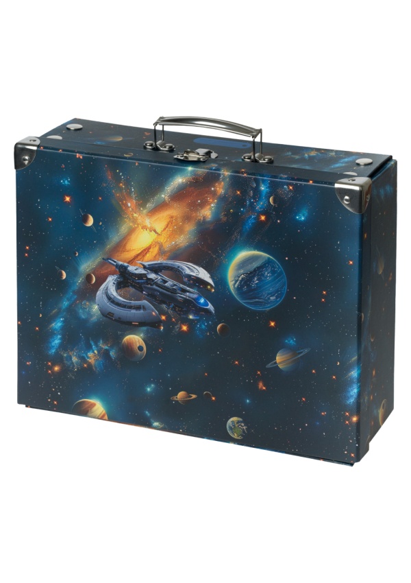 BAAGL Skládací školní kufřík Vesmír s kováním