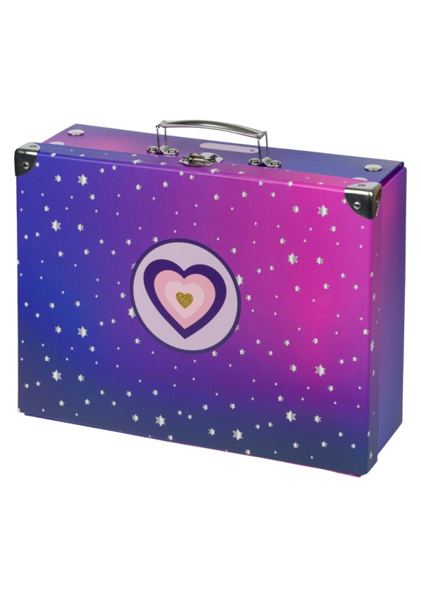 BAAGL Skládací školní kufřík Koně Srdce s kováním