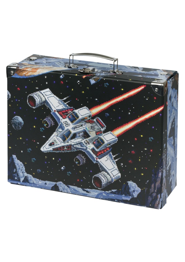 BAAGL Skládací školní kufřík Pixel Space s kováním