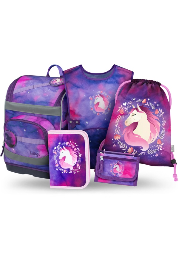 BAAGL SET 5 Zippy Plus Kůň: aktovka, penál, sáček, zástěra, peněženka