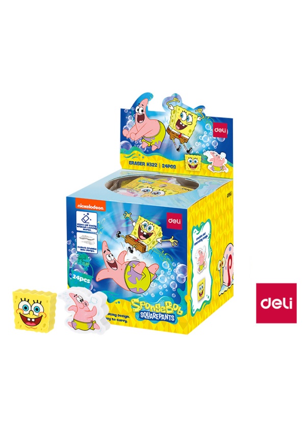 Guma mazací 2ks SPONGEBOB DELI EH322