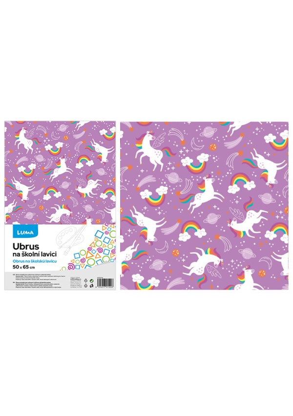 Ubrus na školní lavici JEDNOROŽCI LUMA
