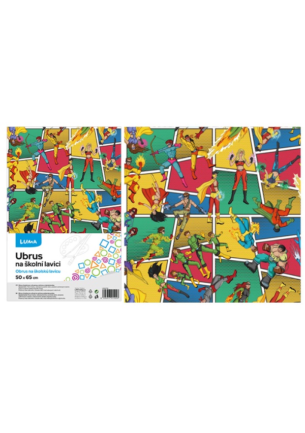 Ubrus na školní lavici SUPERHRDINOVÉ LUMA
