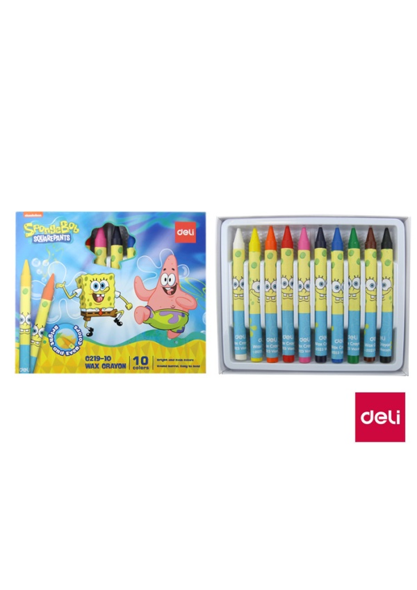 Voskovky 10 barev SPONGEBOB DELI EC219-10