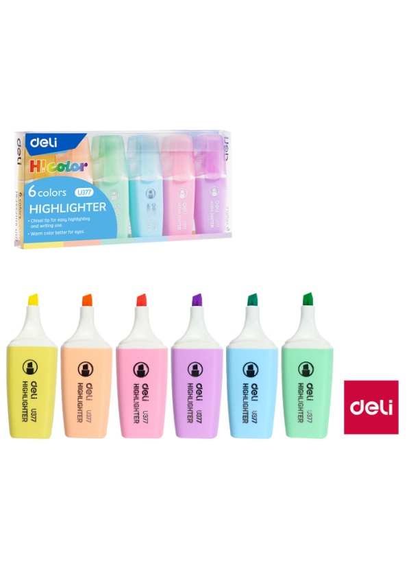 Levně Zvýrazňovač mini DELI EU377 pastel sada