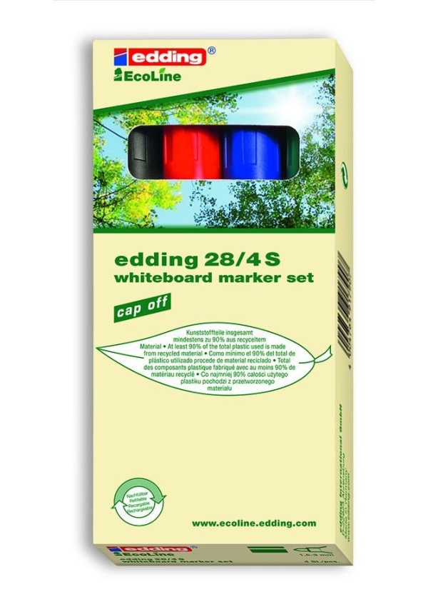 Levně Edding Popisovač na bílé tabule EcoLine 28 - sada 4 ks