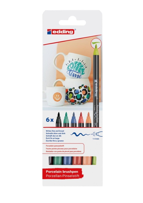 Popisovač na porcelán EDDING 4200 - sada 6 svěžích barev