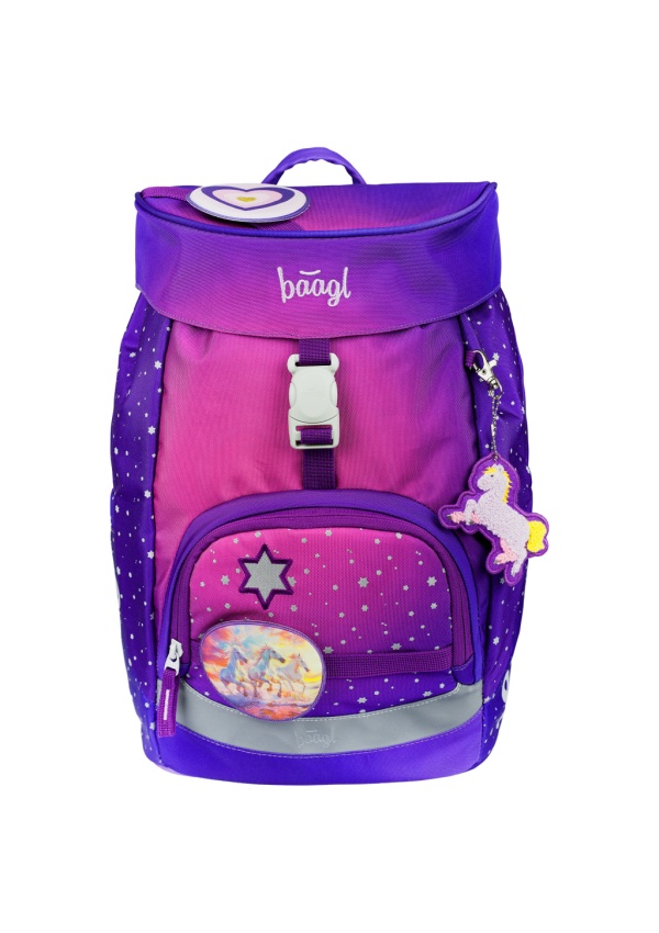 BAAGL Školní batoh Airy Koně srdce