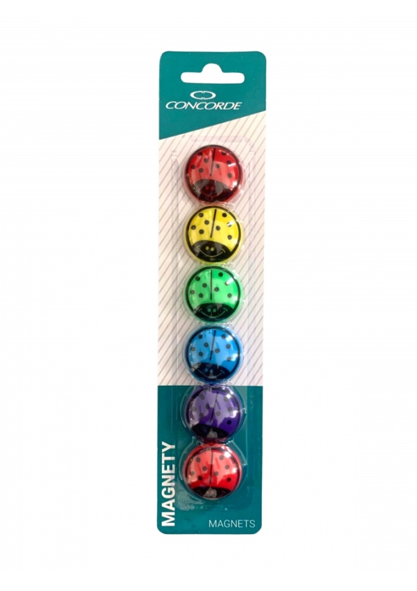 Levně Magnety CONCORDE Berušky 30mm, 6 ks, blistr