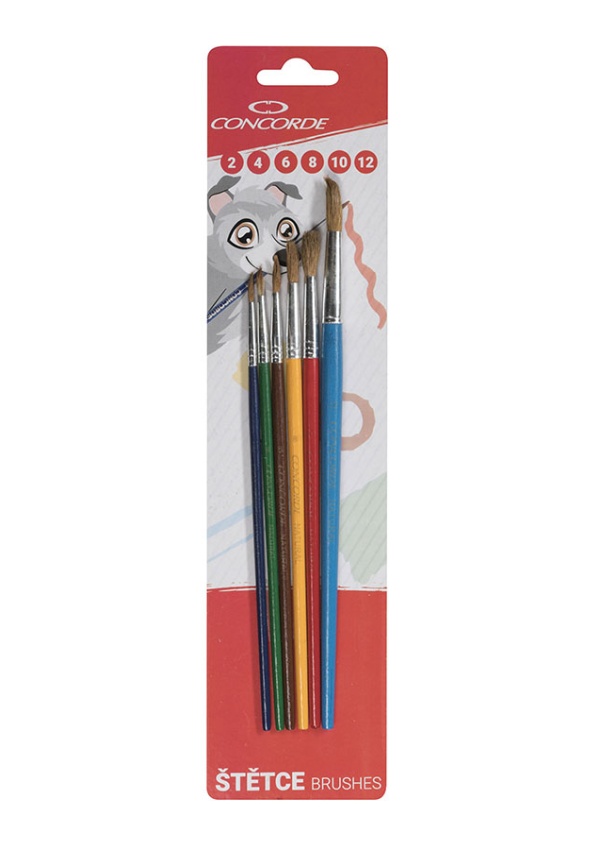 Sada štětců CONCORDE Color kulaté 6 ks, blistr