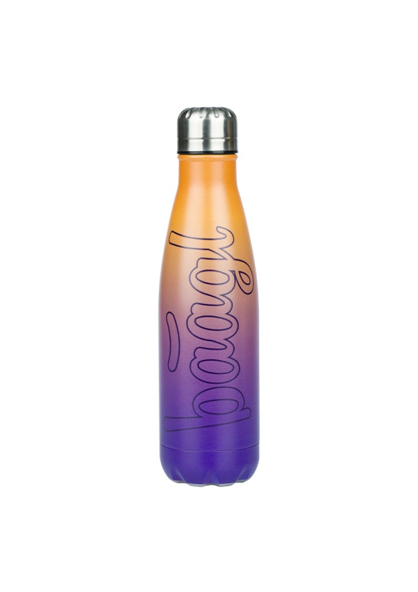BAAGL Termoláhev s kovovým víčkem Gradient žluto-fialová, 500 ml
