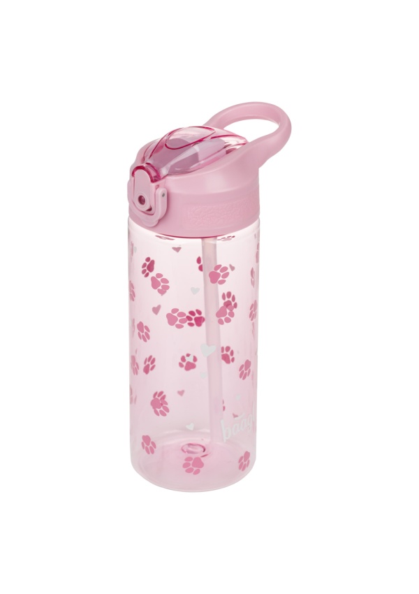 BAAGL Tritanová láhev na pití s brčkem Tlapky 500 ml
