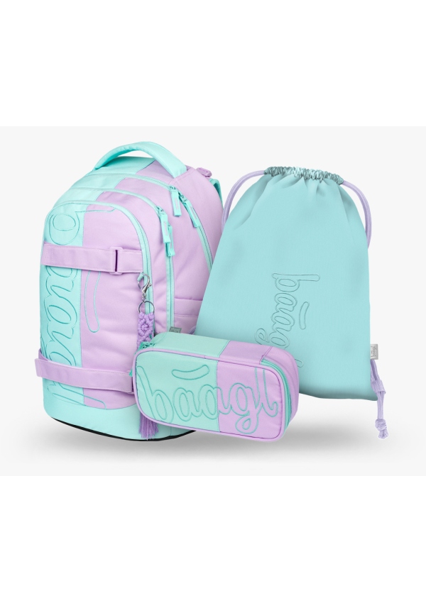 Levně BAAGL SET 3 Skate max Sweet: batoh, penál, sáček