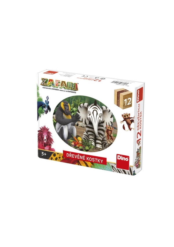Dino Dřevěné kostky Zafari