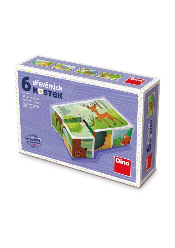 Dino Dřevěné kostky Lesní zvířátka