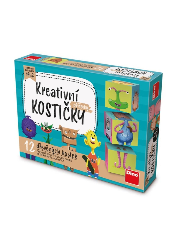 Dino Dřevěné kostky Příšerky 12  ks