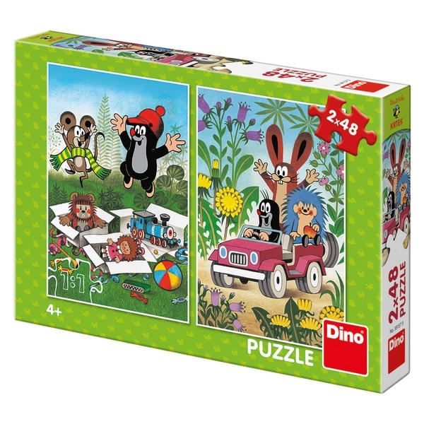 Dino Puzzle Krtek se raduje 2x48 dílků