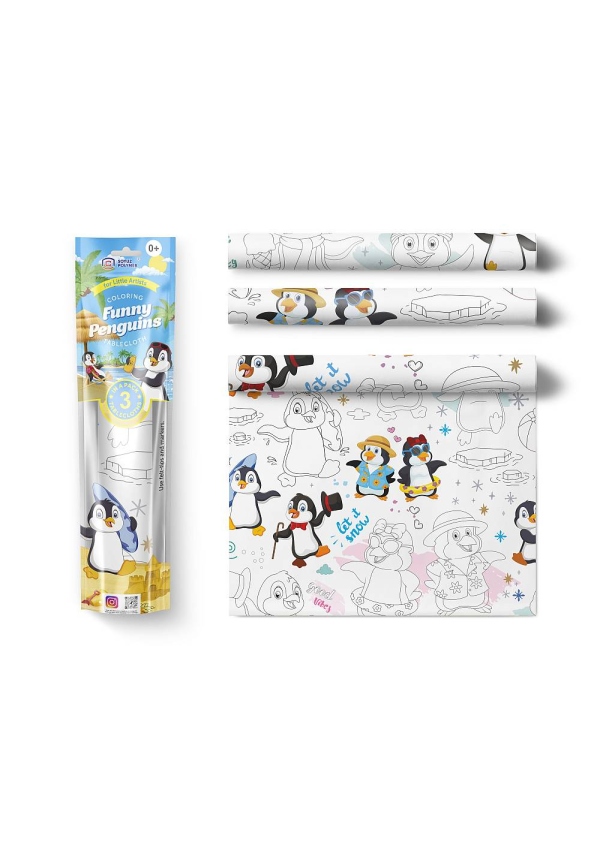 Pexi Malovací ubrusy 3 ks - Veselí tučňáci (Funny Penguins)