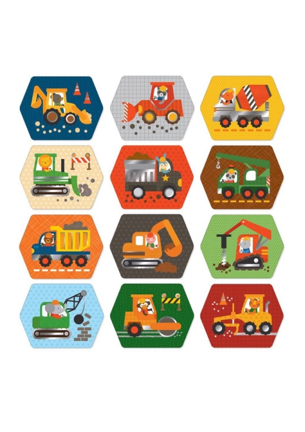 Petit Collage Pexeso stavební stroje