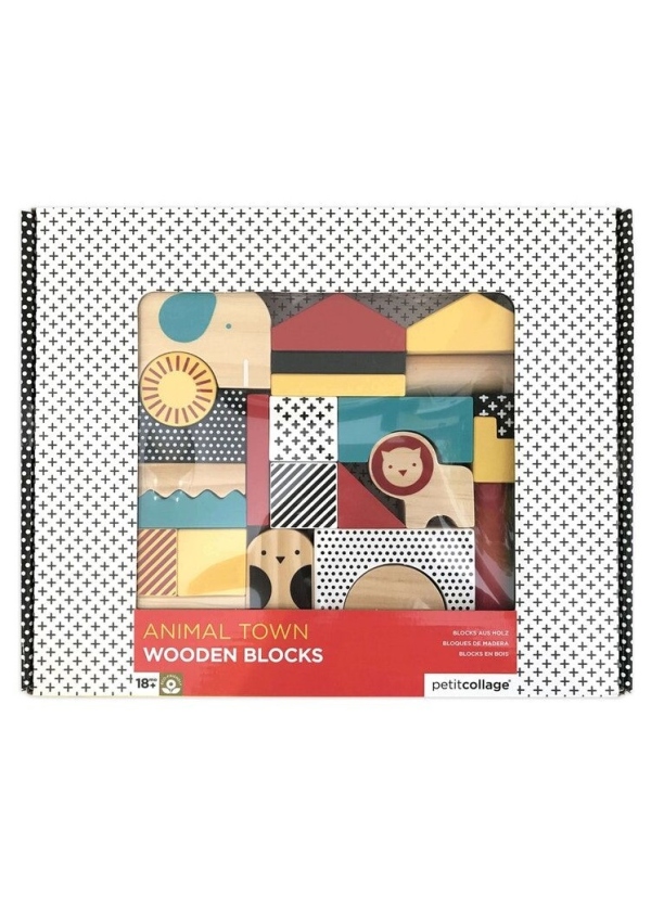 Petit Collage Dřevěné kostky zvířátka