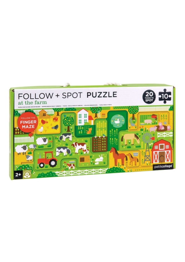 Levně Petit Collage Bludiště a puzzle Farma