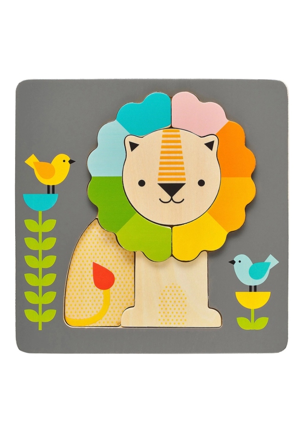 Petit Collage Dřevěné puzzle lev