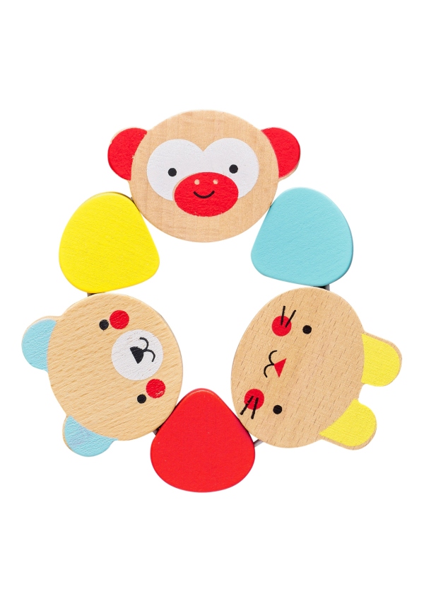 Petit Collage Dřevěné kousátko Zvířátka