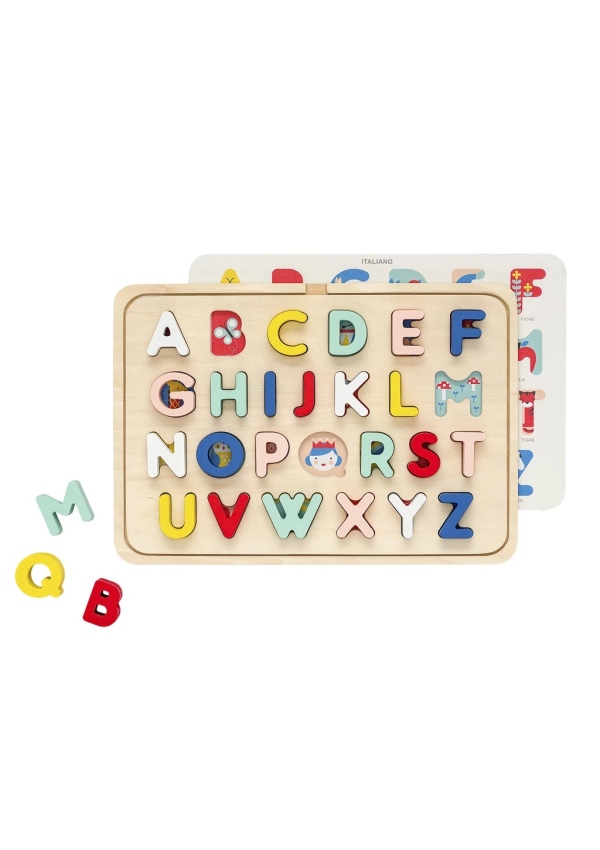 Petit Collage Dřevěné puzzle abeceda