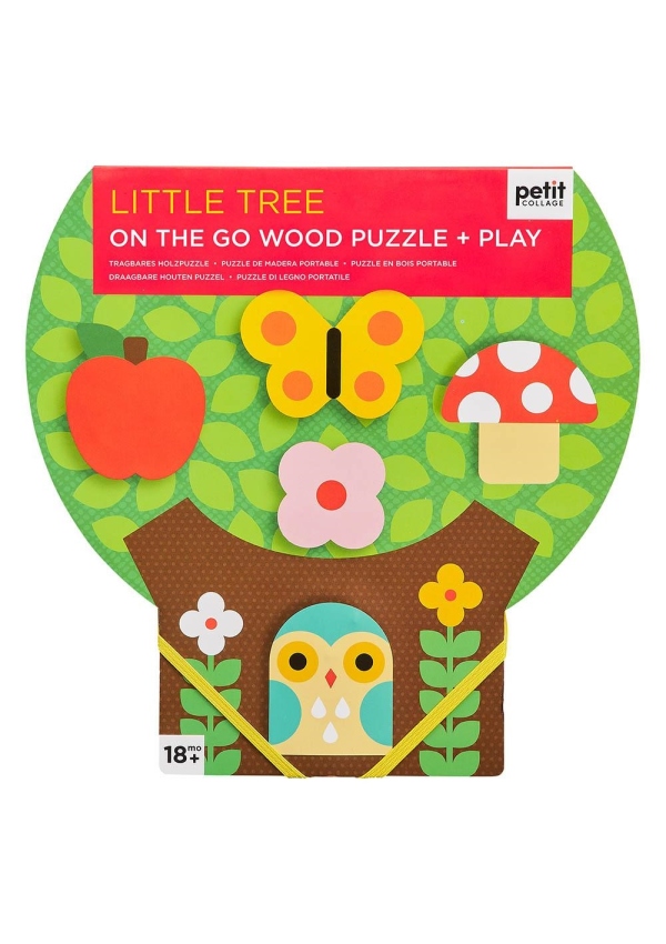 Petit Collage Robustní dřevěné puzzle Malý strom