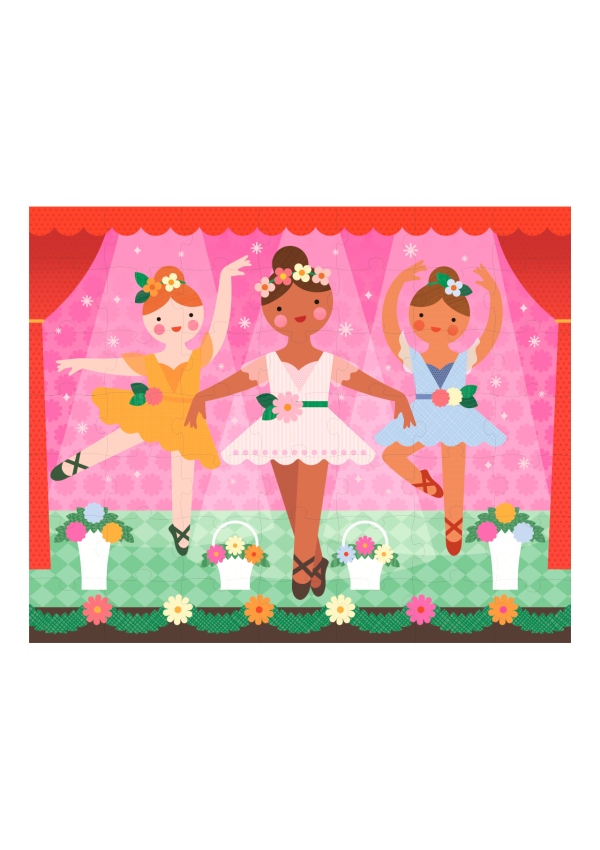 Petit Collage Oboustranné puzzle 2v1 baletky