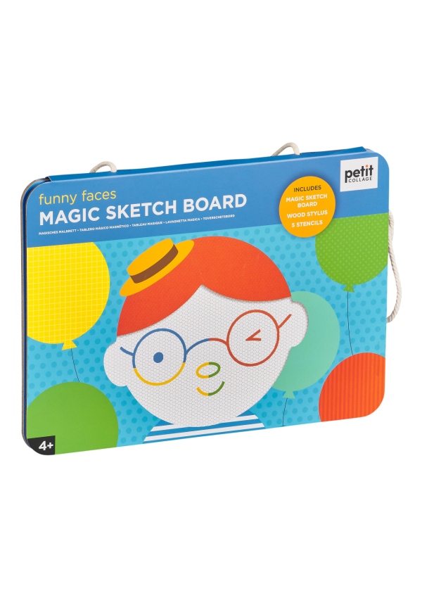 Petit Collage Magnetická kreslící tabulka vtipné obličeje