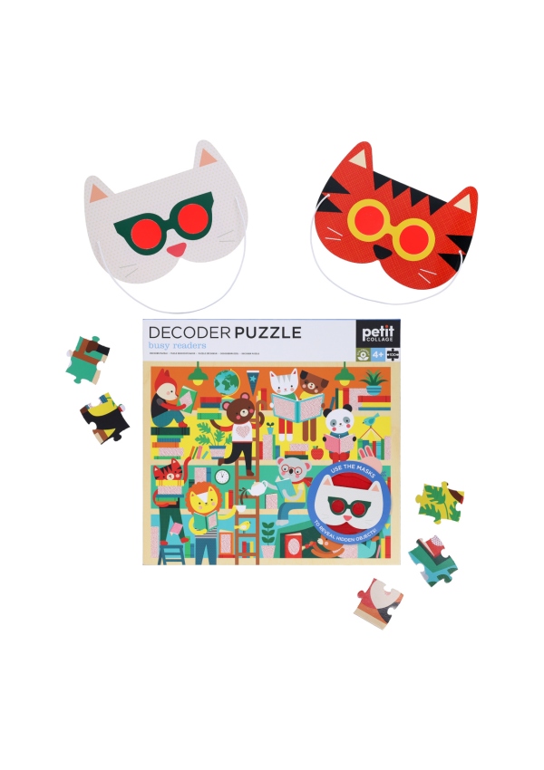 Levně Petit Collage Puzzle knihovna 100 ks s 3D brýlemi