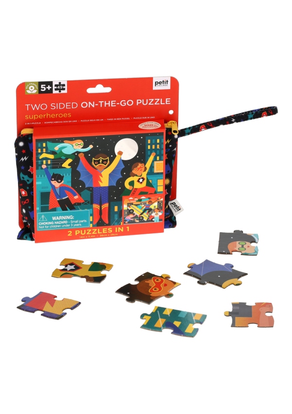 Levně Petit Collage Oboustranné puzzle Superhrdinové