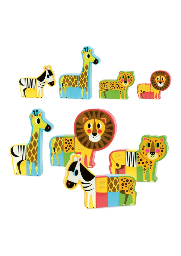 Vilac Dřevěné puzzle Veselé safari