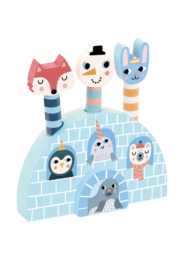 Vilac Dřevěná vystřelovací hra zvířátka Iceland