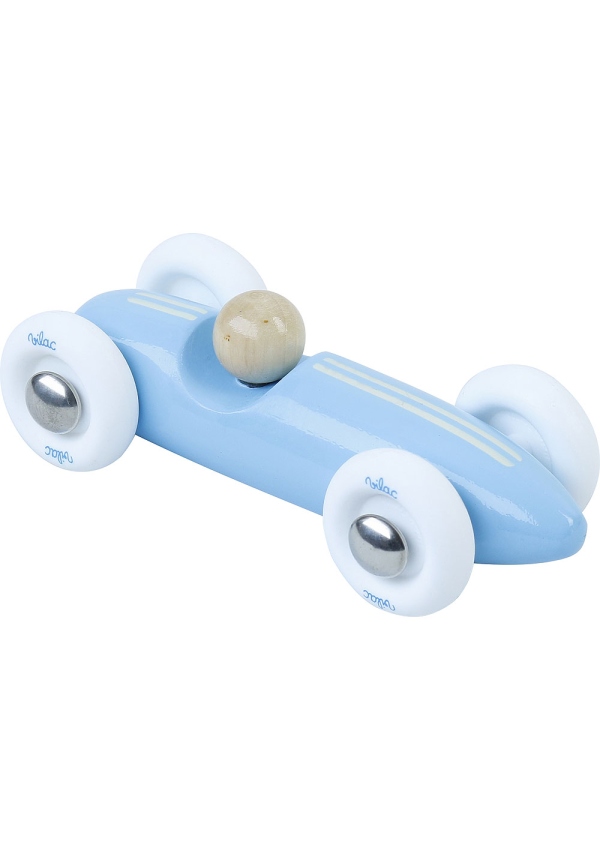Vilac Dřevěné auto mini Grand prix vintage světle modré