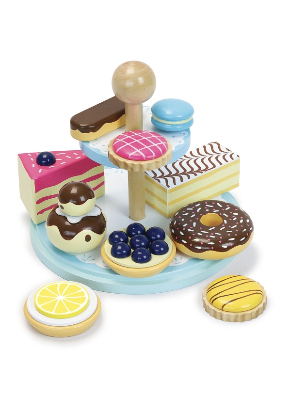 Vilac Dřevěný patrový servírovací talíř s dezerty